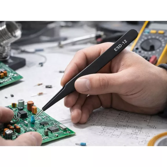 Antisztatikus precíziós csipeszkészlet 6 darab elektronikai és modellezési munkákhoz