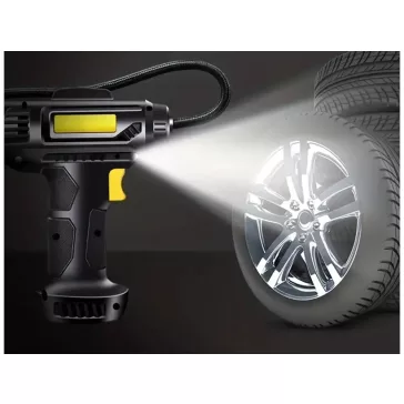 12V autós kompresszor LED világítással és analóg nyomásmérővel