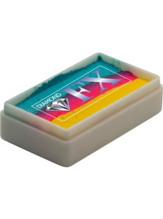 Diamond FX Hawaiian Cocktail csíkos arcfesték 28g, professzionális "one stroke" festék, élénk pink narancs sárga kék színek, trópusi és fesztivál festés, bőrbarát, vízbázisú