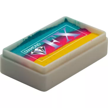 Diamond FX Hawaiian Cocktail csíkos arcfesték 28g, professzionális "one stroke" festék, élénk pink narancs sárga kék színek, trópusi és fesztivál festés, bőrbarát, vízbázisú