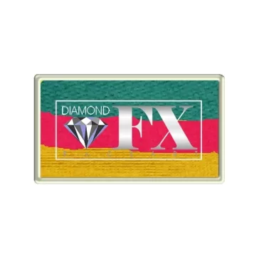 Diamond FX Hawaiian Cocktail csíkos arcfesték 28g, professzionális "one stroke" festék, élénk pink narancs sárga kék színek, trópusi és fesztivál festés, bőrbarát, vízbázisú