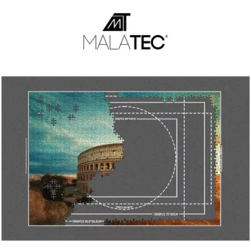 Malatec puzzle szőnyeg tároló alátét 1500 darabos kirakósokhoz, felfújható hengerrel és rögzítő pántokkal