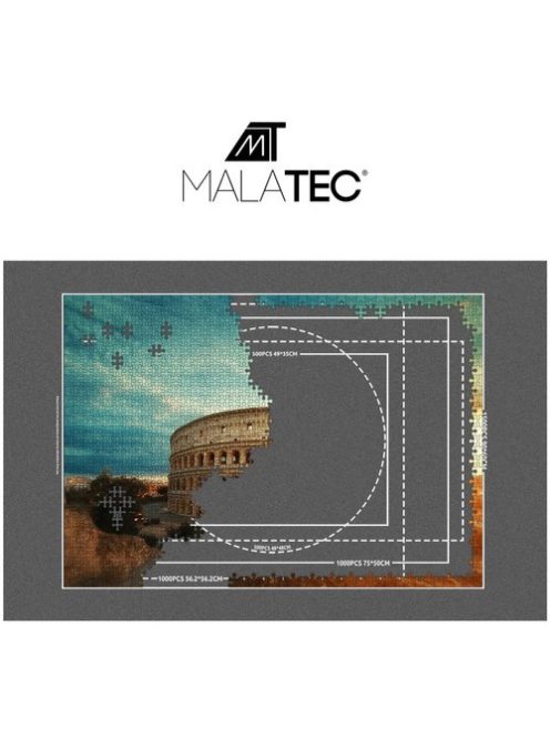 Malatec puzzle szőnyeg tároló alátét 1500 darabos kirakósokhoz, felfújható hengerrel és rögzítő pántokkal