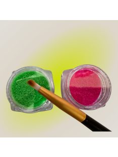 Fekete, kétvégű sminkecset szintetikus szőrrel sminkekhez, csillámtetováláshoz.