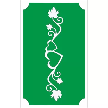 8x5 cm-es Csillámtetoválás sablon - szív indával 10