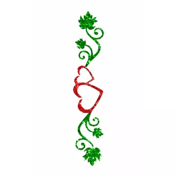 8x5 cm-es Csillámtetoválás sablon - szív indával 10