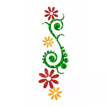 8x5 cm-es Csillámtetoválás sablon - Virág 11