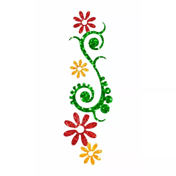 8x5 cm-es Csillámtetoválás sablon - Virág 11