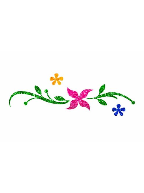 8x5 cm-es Csillámtetoválás sablon - Inda virágokkal 18