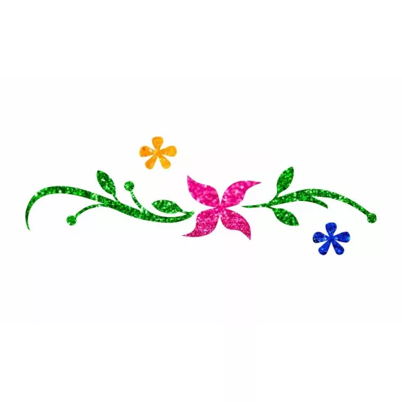 8x5 cm-es Csillámtetoválás sablon - Inda virágokkal 18