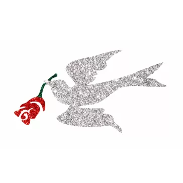 8x5 cm-es Csillámtetoválás sablon - Béke galamb 20