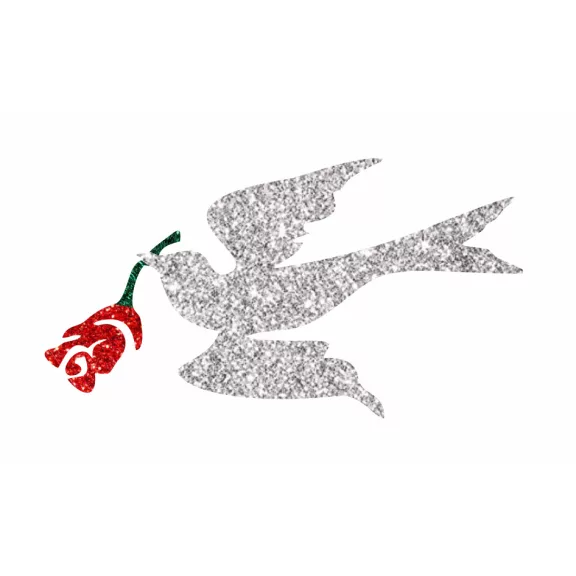 8x5 cm-es Csillámtetoválás sablon - Béke galamb 20