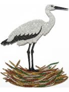 Gólya fészekben csillámtetoválás sablon 8x5 cm – öntapadós festősablon