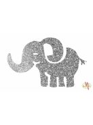 8x5 cm-es Csillámtetoválás sablon - Elefánt 24