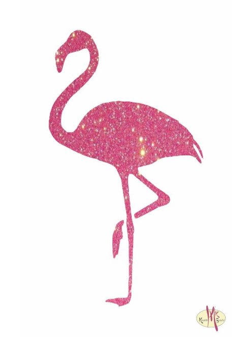 8x5 cm-es Csillámtetoválás sablon - Flamingó 25