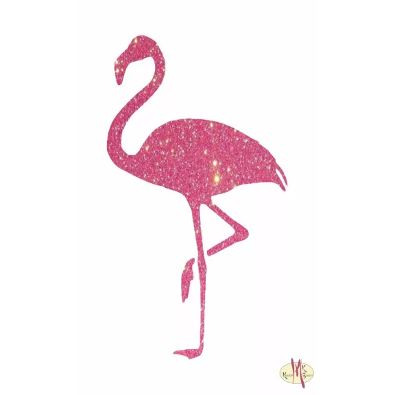 8x5 cm-es Csillámtetoválás sablon - Flamingó 25