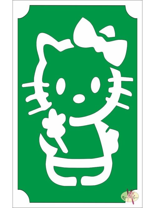 8x5 cm-es Csillámtetoválás sablon - Hello Kitty 29