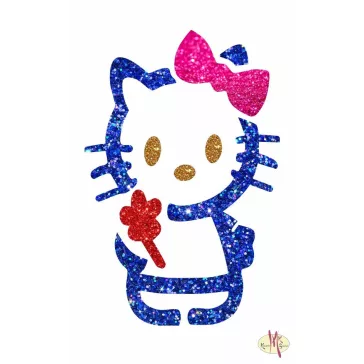 8x5 cm-es Csillámtetoválás sablon - Hello Kitty 29