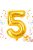 5-ös szám arany fólia lufi 66 cm születésnapi dekoráció
