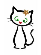 Glitter tattoo stencil- cat