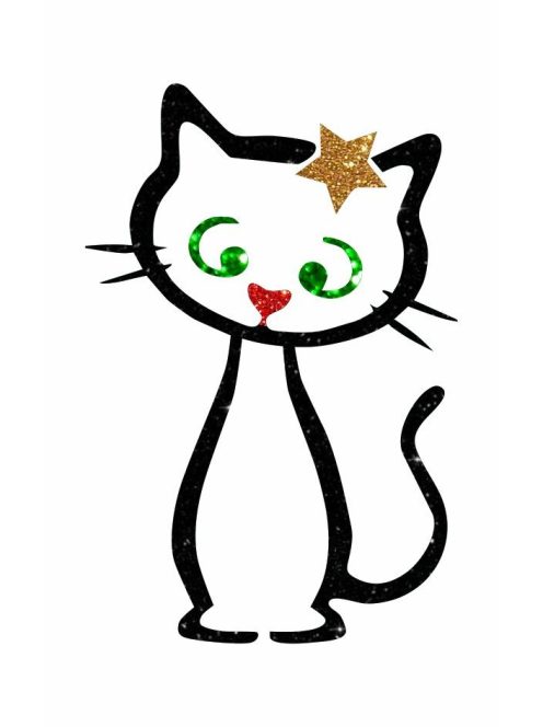 Glitter tattoo stencil- cat