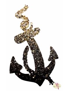 8x5 cm-es Csillámtetoválás sablon  - Horgony 39