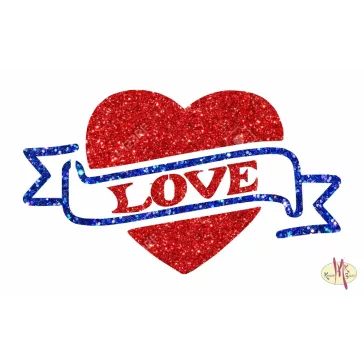 8x5 cm-es Csillámtetoválás sablon - Love 55