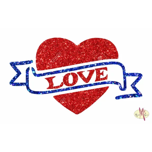 8x5 cm-es Csillámtetoválás sablon - Love 55