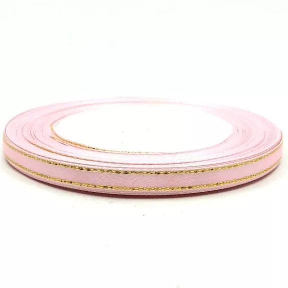 Szatén szalag arany széllel - 6mm
