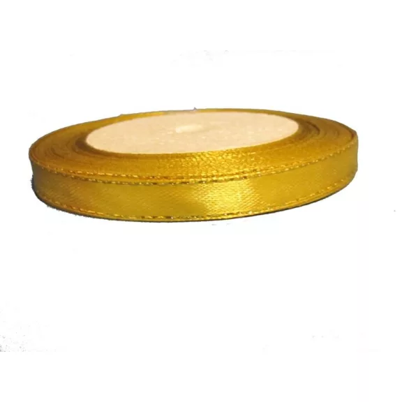 Szatén szalag arany széllel - 6mm