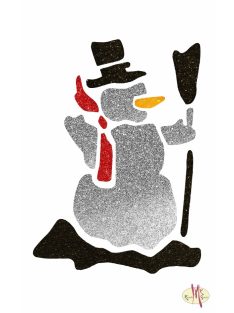 8x5 cm-es Csillámtetoválás sablon - Hóember 65