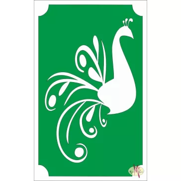 Csillámtetoválás sablon 8x5 cm-es - Páva