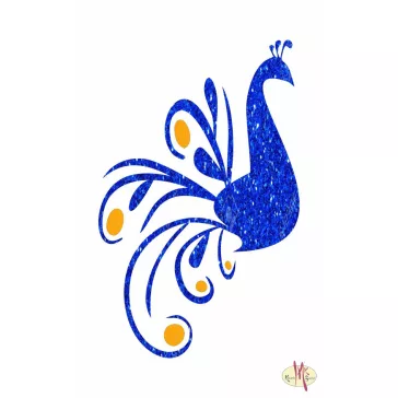 Csillámtetoválás sablon 8x5 cm-es - Páva