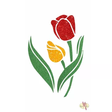 8x5 cm-es Csillámtetoválás sablon - Tulipánok 67