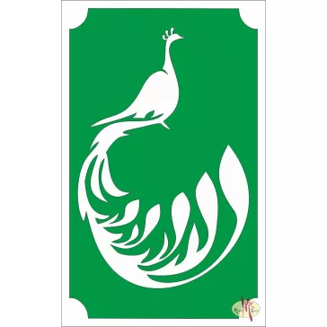 Csillámtetoválás sablon 8x5 cm-es -Páva 