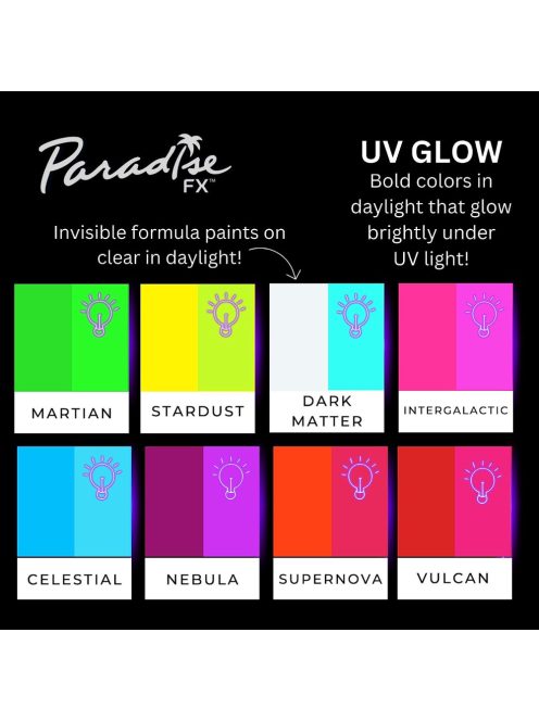 Mehron Paradise arcfesték 40g - UV Neon áttetsző fehér - Dark Matter