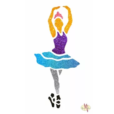 8x5 cm-es Csillámtetoválás sablon - Balerina 74