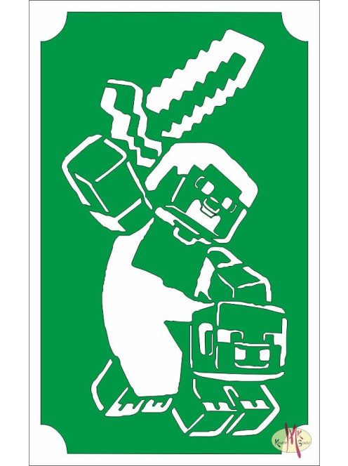 8x5 cm-es Csillámtetoválás sablon - Minecraft 77