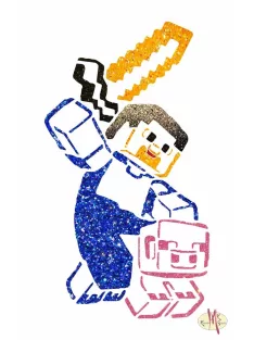 8x5 cm-es Csillámtetoválás sablon - Minecraft 77
