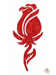 8x5 cm-es Csillámtetoválás sablon - Rózsa bimbó 80