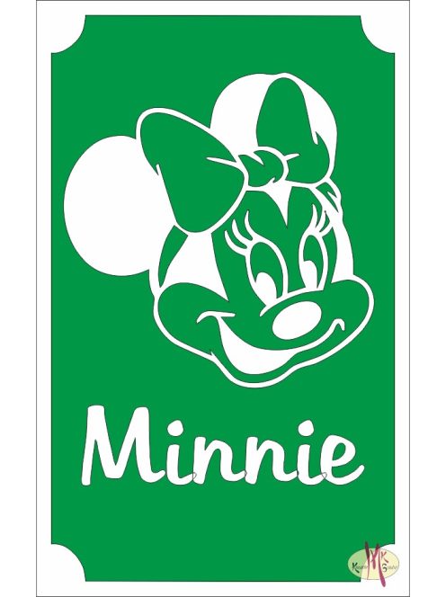 8x5 cm-es Csillámtetoválás sablon - Minnie mouse 82