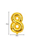 8-as szám arany fólia lufi 66 cm születésnapi dekoráció