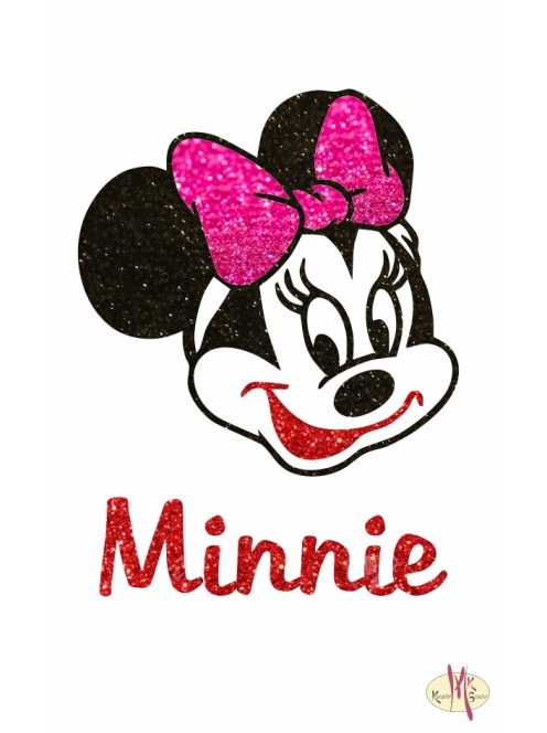 8x5 cm-es Csillámtetoválás sablon - Minnie mouse 82