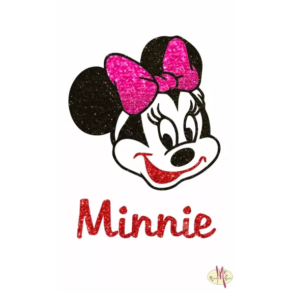 8x5 cm-es Csillámtetoválás sablon - Minnie mouse 82