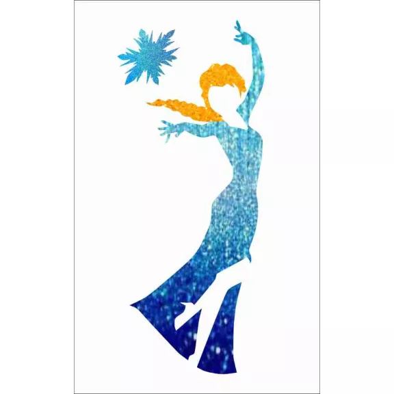 8x5 cm-es Csillámtetoválás sablon - Elsa 84