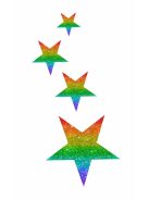 8x5 cm-es Csillámtetoválás sablon - Csillagok 89