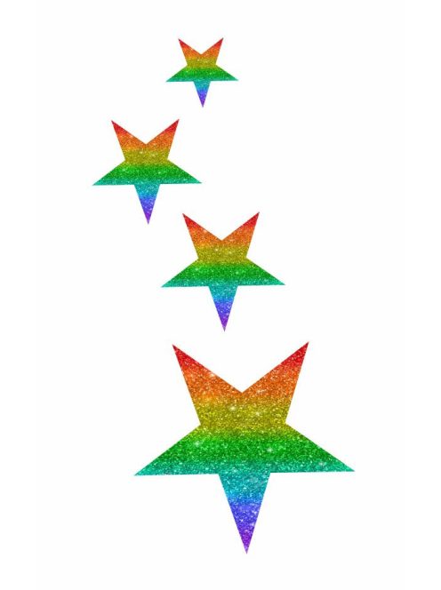 8x5 cm-es Csillámtetoválás sablon - Csillagok 89