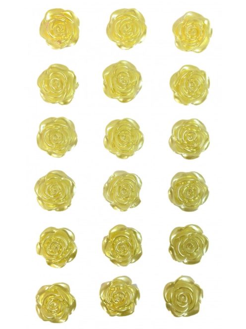 Rózsa Strasszkövek sárga 18 db/cs 2 cm