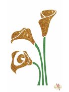 8x5 cm-es Csillámtetoválás sablon -Kála virág 99