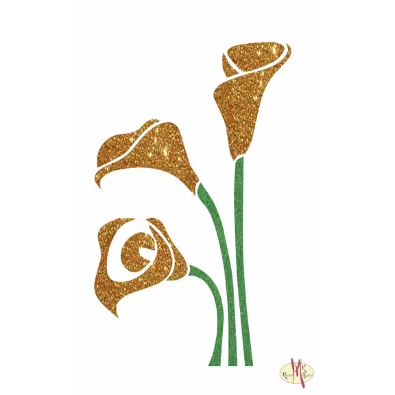 8x5 cm-es Csillámtetoválás sablon -Kála virág 99